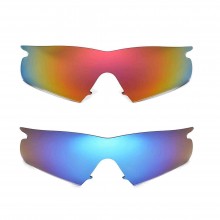 Walleva Fire Red + Ice Blue Polarized Replacement Lenses For Oakley M Frame Hybrid Sunglasses